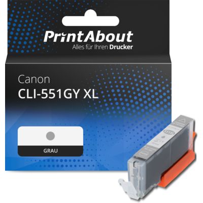 Druckerpatrone kompatibel mit Canon CLI-551GY XL - Grau - Hohe Kapazität