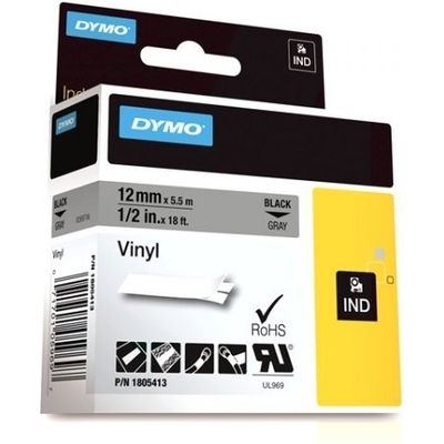 Dymo 1805413 - (12 mm) - Schwarz auf grau - Tape