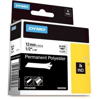 Dymo 622289 - (12 mm) - Schwarz auf transparent - Tape