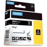 Dymo 1805432 Beschriftungsband Vinyl Weiß auf Schwarz (24 mm)