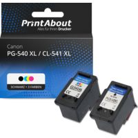 Druckerpatrone kompatibel mit Canon PG-540 XL / CL-541 XL - Schwarz + 3 Farben - Hohe Kapazität - Multipack