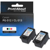 Druckerpatrone kompatibel mit Canon PG-512 / CL-513 - Schwarz + 3 Farben - Hohe Kapazität - Multipack