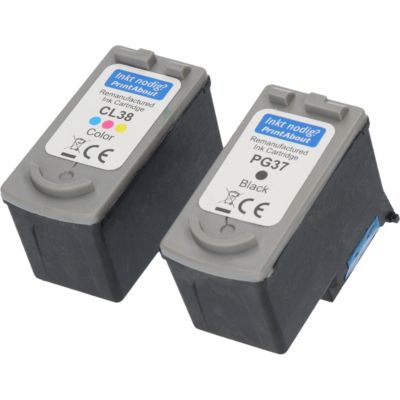 Druckerpatrone kompatibel mit Canon PG-37 / CL-38 - Schwarz + 3 Farben - Multipack