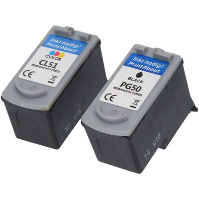 Druckerpatrone kompatibel mit Canon PG-50 / CL-51 - Schwarz + 3 Farben - Multipack