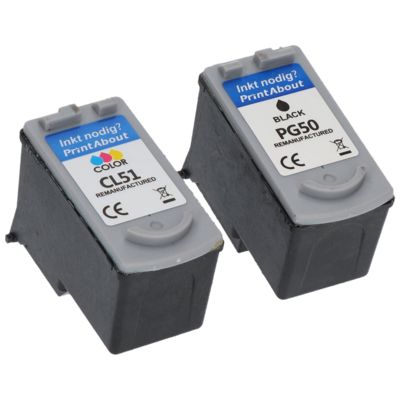 Druckerpatrone kompatibel mit Canon PG-50 / CL-51 - Schwarz + 3 Farben - Multipack