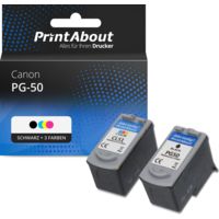 Druckerpatrone kompatibel mit Canon PG-50 / CL-51 - Schwarz + 3 Farben - Multipack