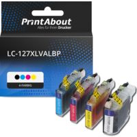 Druckerpatrone kompatibel mit Brother LC-127XLVALBP - 4 Farben - Hoher Kapazität - Multipack