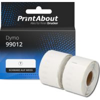 Etikettenrolle kompatibel mit Dymo 99012 - (89 mm x 36 mm) 2 rollen - Schwarz auf weiß