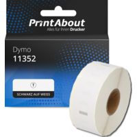 Etikettenrolle kompatibel mit Dymo 11352 (S0722520) - (54 mm x 25 mm) - Schwarz auf weiß