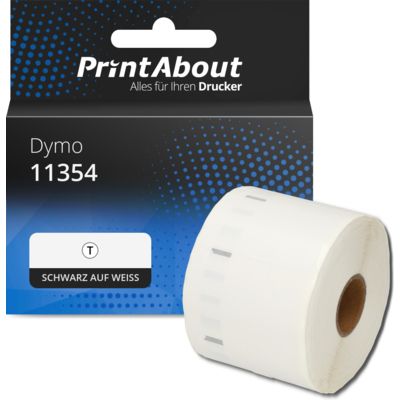 Etikettenrolle kompatibel mit Dymo 11354 - (57 mm x 32  mm) - Schwarz auf weiß
