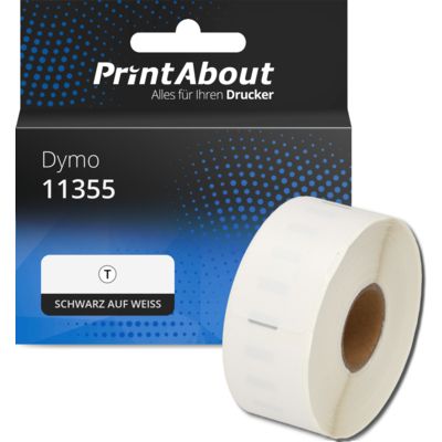 Etikettenrolle kompatibel mit Dymo 11355 - (19 mm x 51  mm) - Schwarz auf weiß