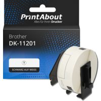 Etikettenrolle kompatibel mit Brother DK-11201 - (29 mm x 90 mm) - Schwarz auf weiß