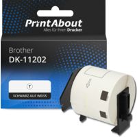 Etikettenrolle kompatibel mit Brother DK-11202 - (62 mm x 100 mm) - Schwarz auf weiß