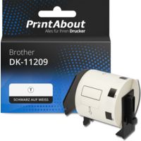 Etikettenrolle kompatibel mit Brother DK-11209 - (29 mm x 62 mm) - Schwarz auf weiß