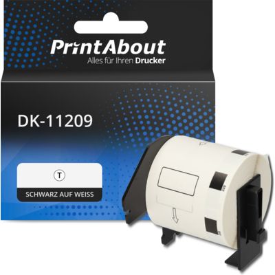 Etikettenrolle kompatibel mit Brother DK-11209 - (29 mm x 62  mm) - Schwarz auf weiß