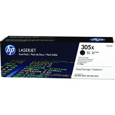 HP 305X (CE410XD) Toner - 2x Schwarz - Hohe Kapazität - Multipack