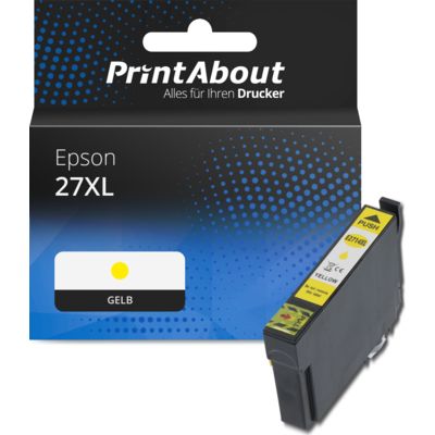 Druckerpatrone kompatibel mit Epson 27XL (C13T27144012) - Gelb - Hohe Kapazität