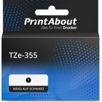Schriftband kompatibel mit Brother TZe-355 - (24 mm) - Weiß auf schwarz