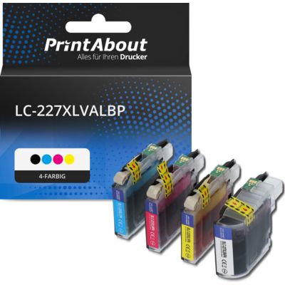 Druckerpatrone kompatibel mit Brother LC-227XLVALBP - 4-farbig - Hohe Kapazität - Multipack