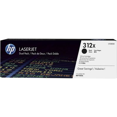 HP 312X (CF380XD) Toner - 2x Schwarz - Hohe Kapazität - Multipack