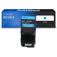 Toner kompatibel mit Lexmark 80C2SC0 (802SC) - Cyan