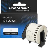 Etikettenrolle kompatibel mit Brother DK-22223 - (50 mm) - Schwarz auf weiß