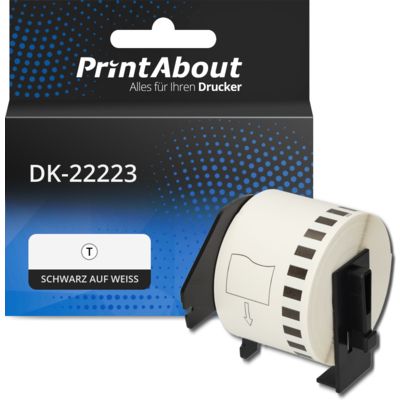 Etikettenrolle kompatibel mit Brother DK-22223 - (50  mm) - Schwarz auf weiß