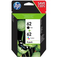 HP 62 (N9J71AE) - Schwarz + 3 Farben - Druckerpatrone - Multipack