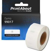 Etikettenrolle kompatibel mit Dymo 99017 - (50 mm x 12 mm) - Schwarz auf weiß