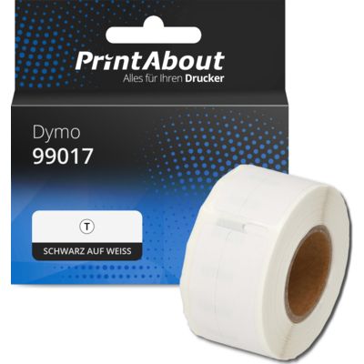 Etikettenrolle kompatibel mit Dymo 99017 - (50 mm x 12  mm) - Schwarz auf weiß