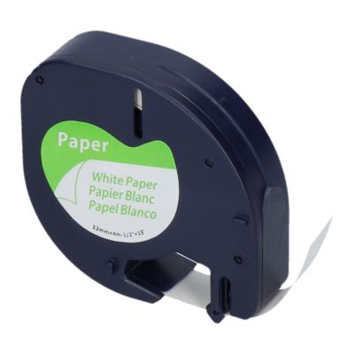 Schriftband kompatibel mit Dymo 91200 (S0721510) - (12 mm) - Schwarz auf weiß