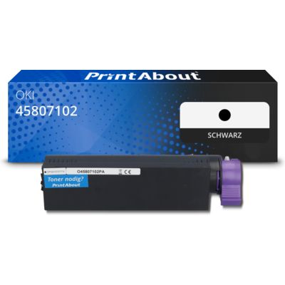 Toner kompatibel mit OKI 45807102 - Schwarz