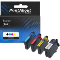 Druckerpatrone kompatibel mit Epson 34XL (C13T34764010) - 4-farbig - Hohe Kapazität - Multipack