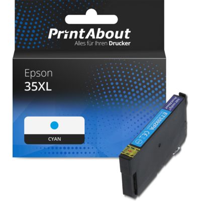 Druckerpatrone kompatibel mit Epson 35XL (C13T35924010) - Cyan - Hohe Kapazität
