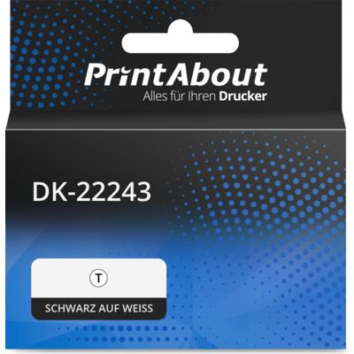 Etikettenrolle kompatibel mit Brother DK-22243 - (102  mm) - Schwarz auf weiß