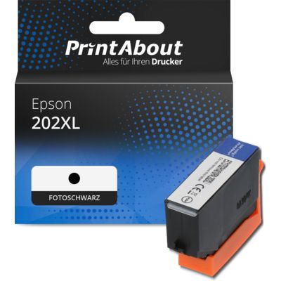 Druckerpatrone kompatibel mit Epson 202XL (C13T02H14010) - Fotoschwarz - Hohe Kapazität