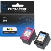 Druckerpatrone kompatibel mit HP 301 (N9J72AE) - Schwarz + 3 Farben - Multipack