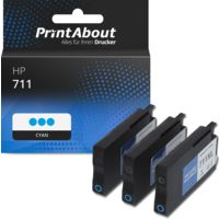 Druckerpatrone kompatibel mit HP 711 (CZ134A) - 3x Cyan - Multipack