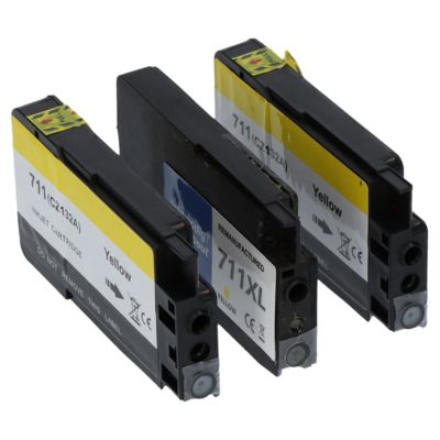 Druckerpatrone kompatibel mit HP 711 (CZ136A) - 3x Gelb - Multipack