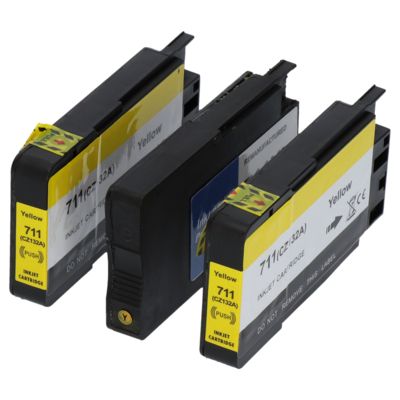 Druckerpatrone kompatibel mit HP 711 (CZ136A) - 3x Gelb - Multipack