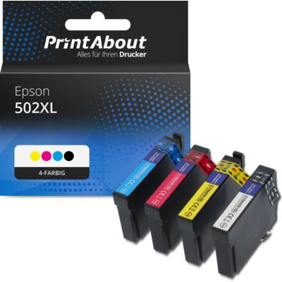 Druckerpatrone kompatibel mit Epson 502XL (C13T02W64010) - 4-Farben - extra Hohe Kapazität   - Multipack