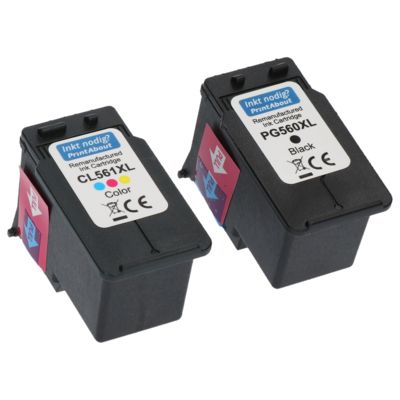 Druckerpatrone kompatibel mit Canon PG-560XL/CL-561XL - Schwarz + 3 Farben -  Mulitpack - Extra hoher Kapazität