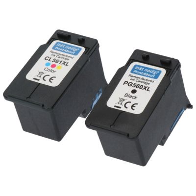 Druckerpatrone kompatibel mit Canon PG-560XL/CL-561XL - Schwarz + 3 Farben -  Mulitpack - Extra hoher Kapazität