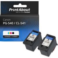 Druckerpatrone kompatibel mit Canon PG-540 / CL-541 - Schwarz + 3 Farben - Multipack