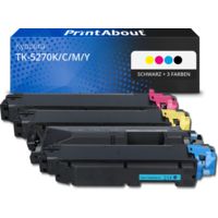 Toner kompatibel mit Kyocera TK-5270K/C/M/Y - Schwarz + 3 Farben - Multipack