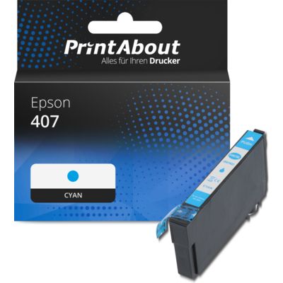 Druckerpatrone kompatibel mit Epson 407 (C13T07U240) - Cyan