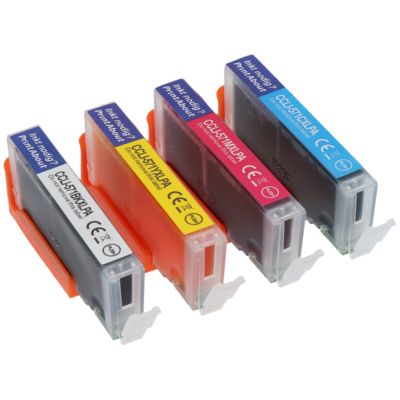 Druckerpatrone kompatibel mit Canon CLI-571BK/C/M/Y - 4-farbig - Multipack