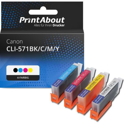 Druckerpatrone kompatibel mit Canon CLI-571BK/C/M/Y - 4-farbig - Multipack