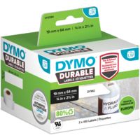 Dymo Durable 2112284 Etikett Schwarz auf Weiß (19 mm x 64 mm)
