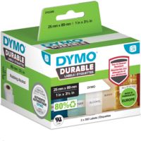 Dymo Durable 2112285 Etikett Schwarz auf Weiß (25 mm x 89 mm)